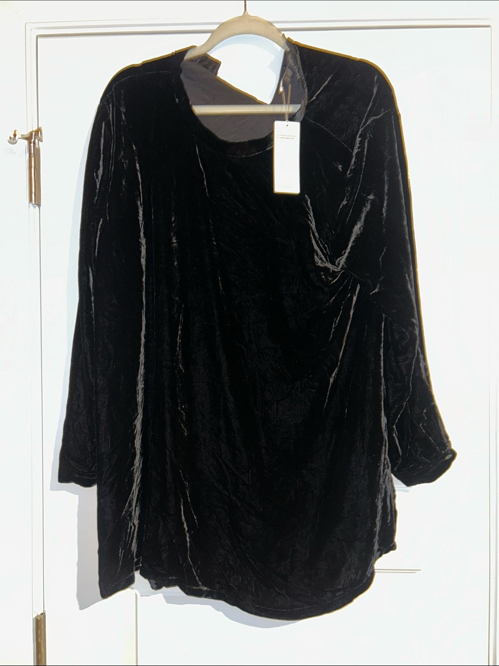 Eileen Fisher Black Velvet Long-Sleeve Tunic